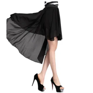 Women's Asymmetrical Soft Chiffon Skirt, Bohemian Princess Pleated Long Maxi Dance Skirts 9 colors