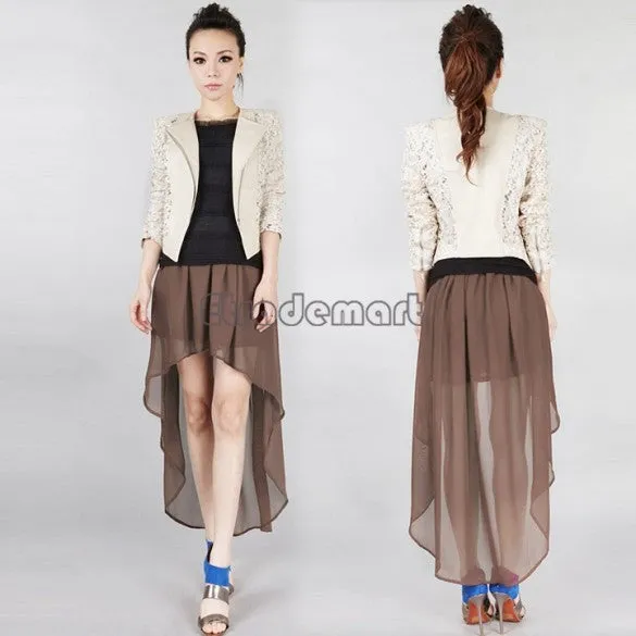 Women's Asymmetrical Soft Chiffon Skirt, Bohemian Princess Pleated Long Maxi Dance Skirts 9 colors