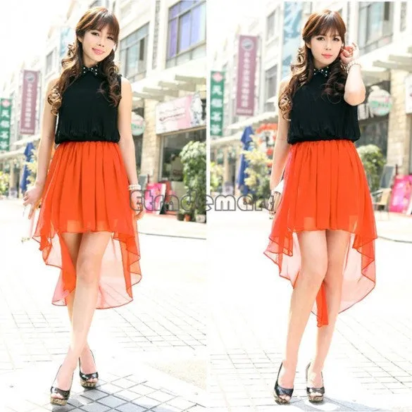 Women's Asymmetrical Soft Chiffon Skirt, Bohemian Princess Pleated Long Maxi Dance Skirts 9 colors
