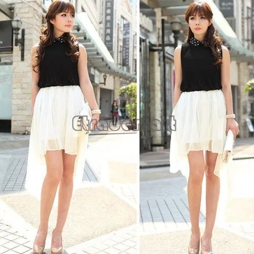 Women's Asymmetrical Soft Chiffon Skirt, Bohemian Princess Pleated Long Maxi Dance Skirts 9 colors