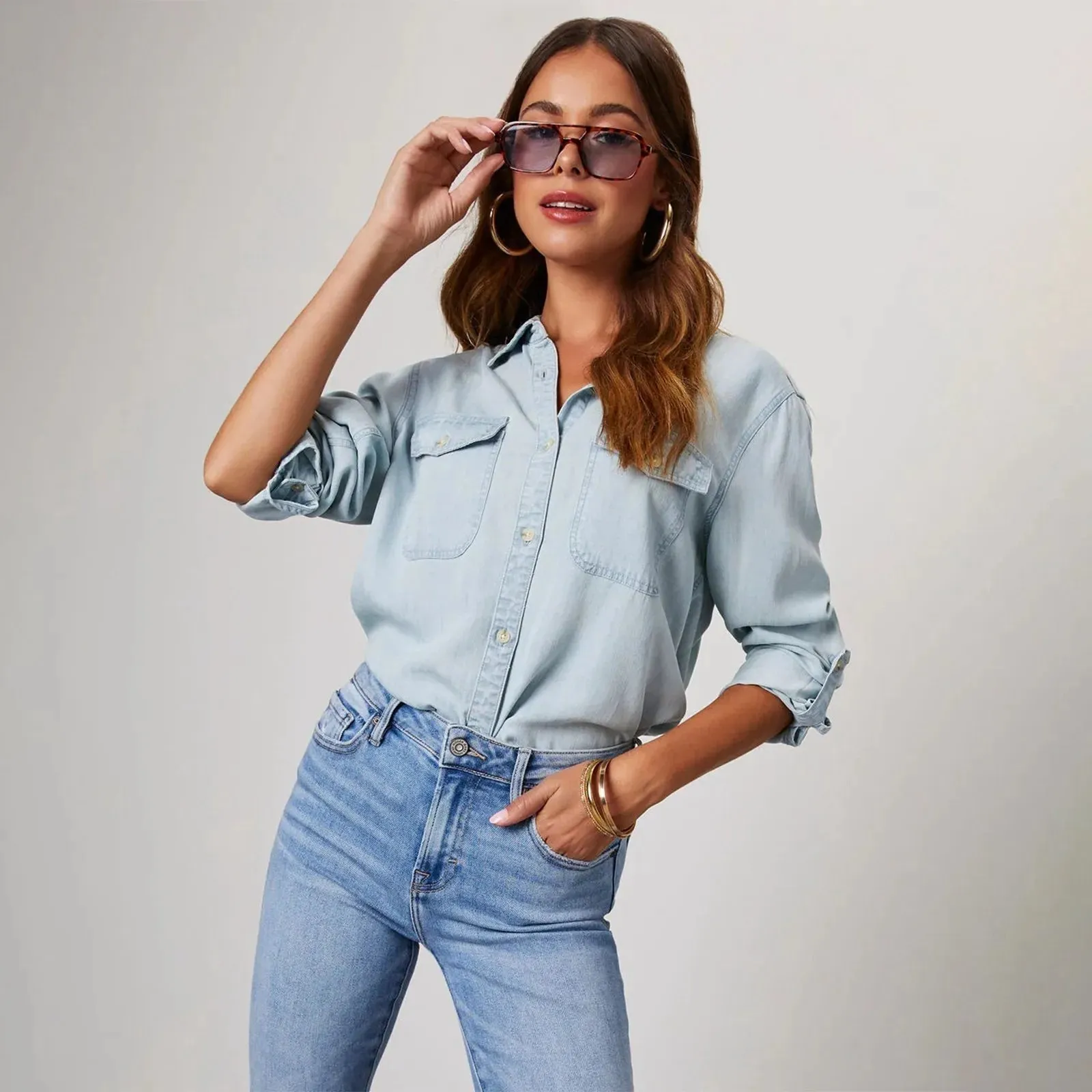 Women's Denim Vest Shirt