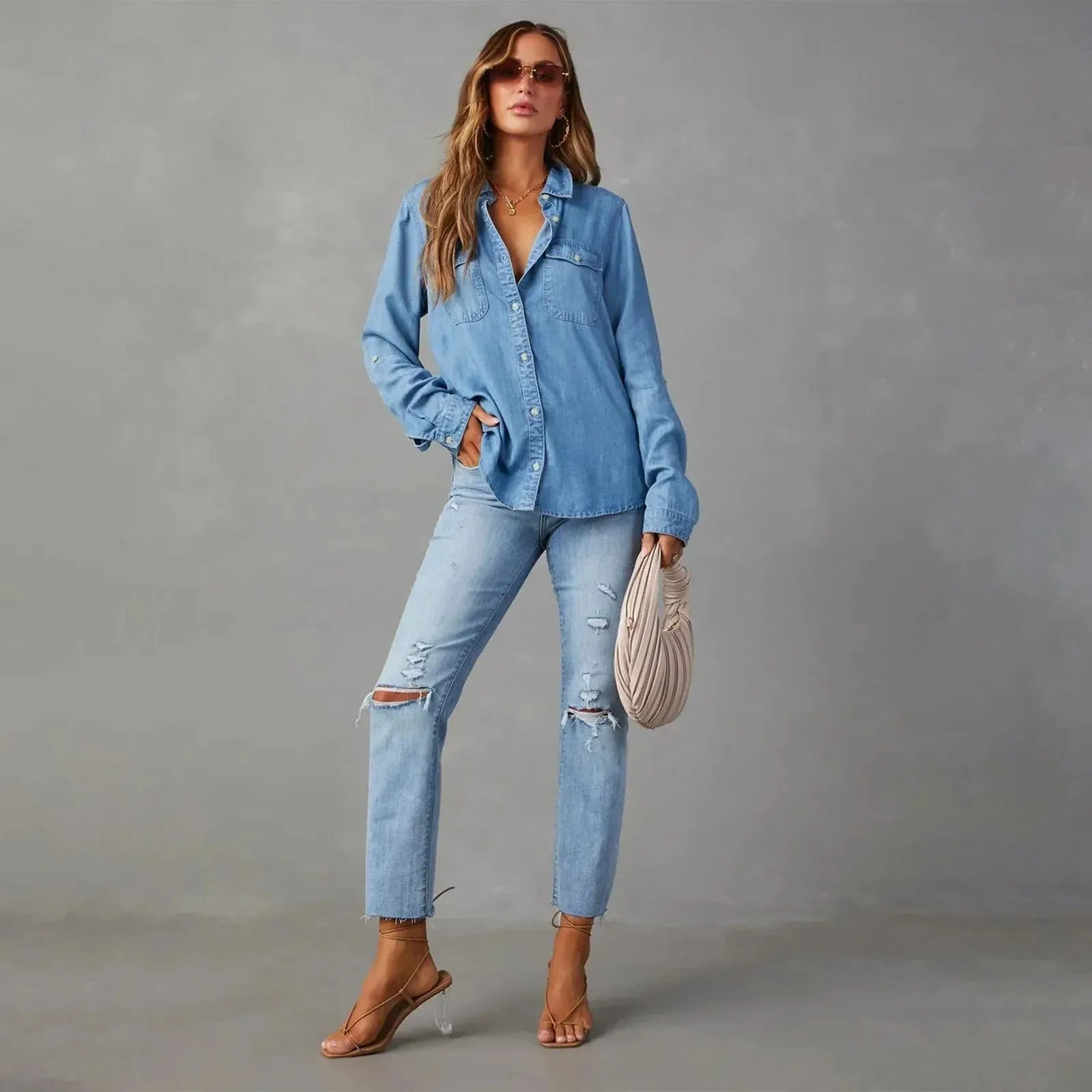 Women's Denim Vest Shirt