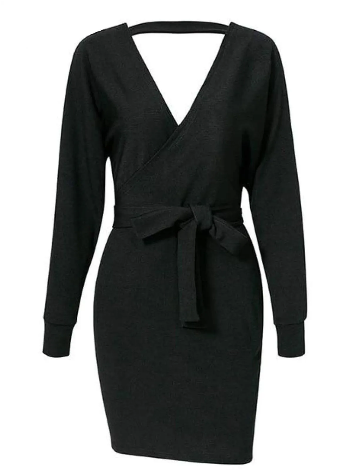 Women's Fall Knit Fashion Wrap Sweater Dress