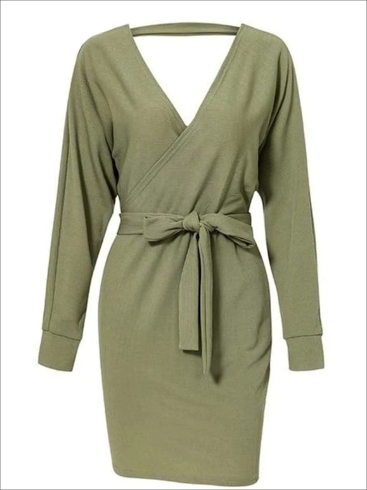 Women's Fall Knit Fashion Wrap Sweater Dress