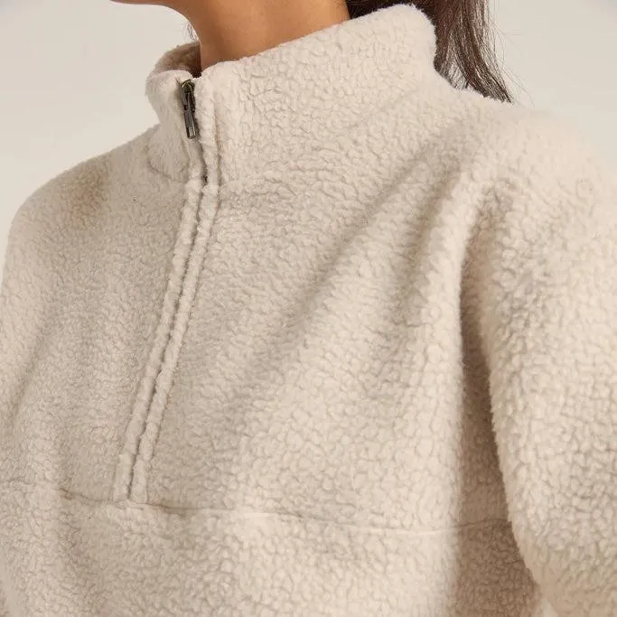Women's Sherpa Quarter Zip Fleece - Cream