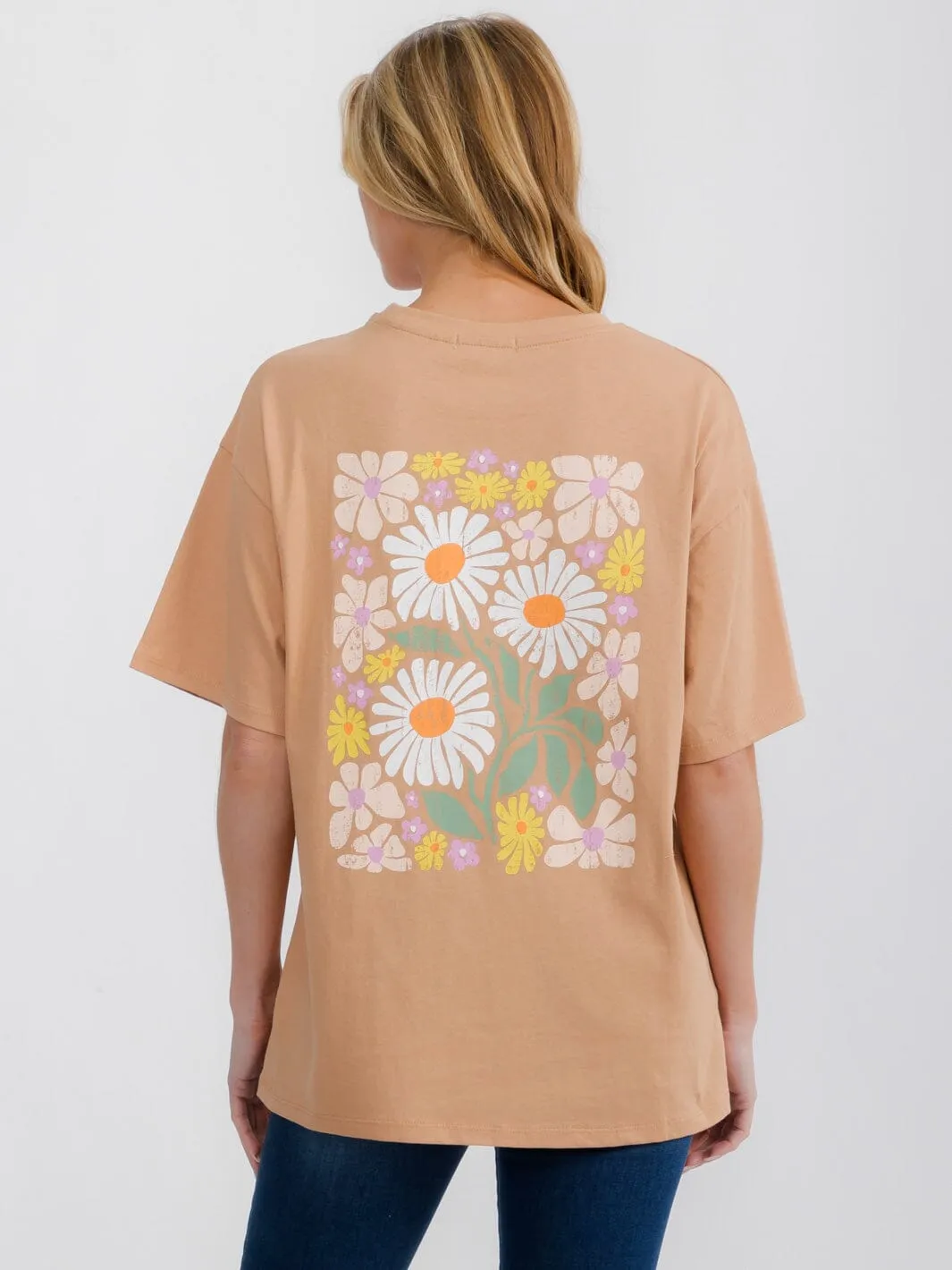 WOMEN'S SHORT SLEEVE FLORAL GRAPHIC T-SHIRT
