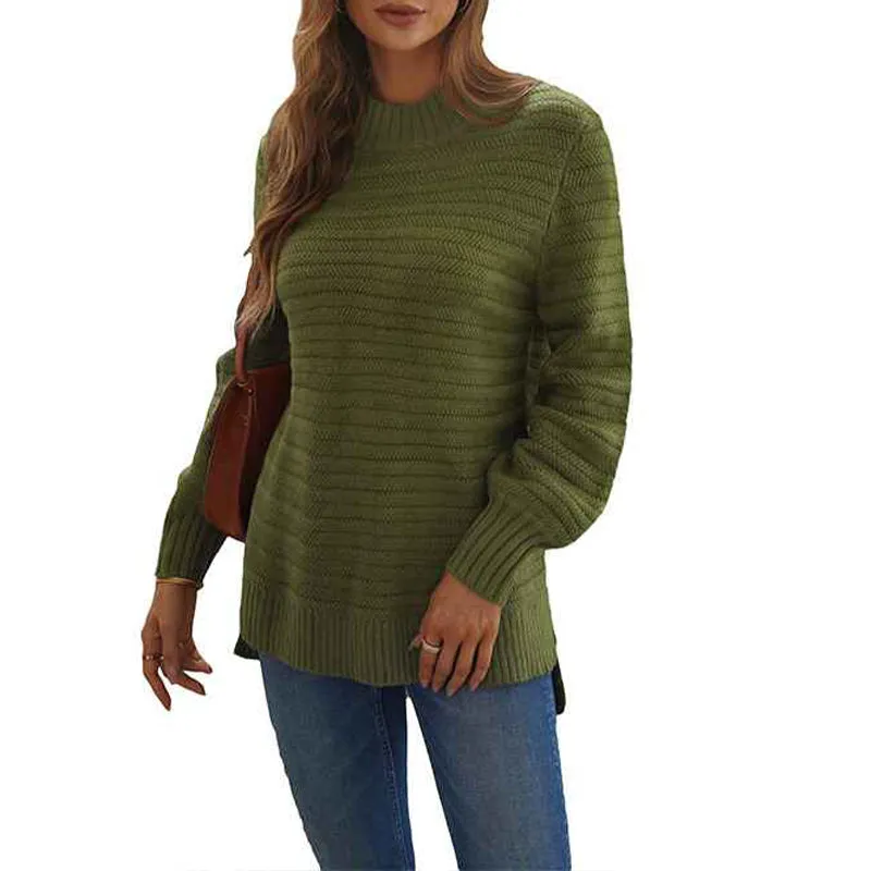 Womens Turtleneck Sweaters Long Sleeve Pullover Cable Knit Sweaters Soft Jumper K163