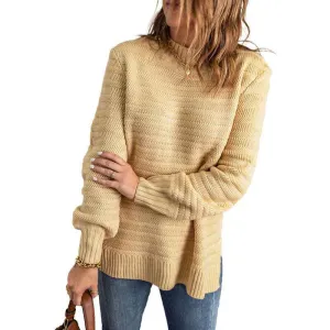Womens Turtleneck Sweaters Long Sleeve Pullover Cable Knit Sweaters Soft Jumper K163