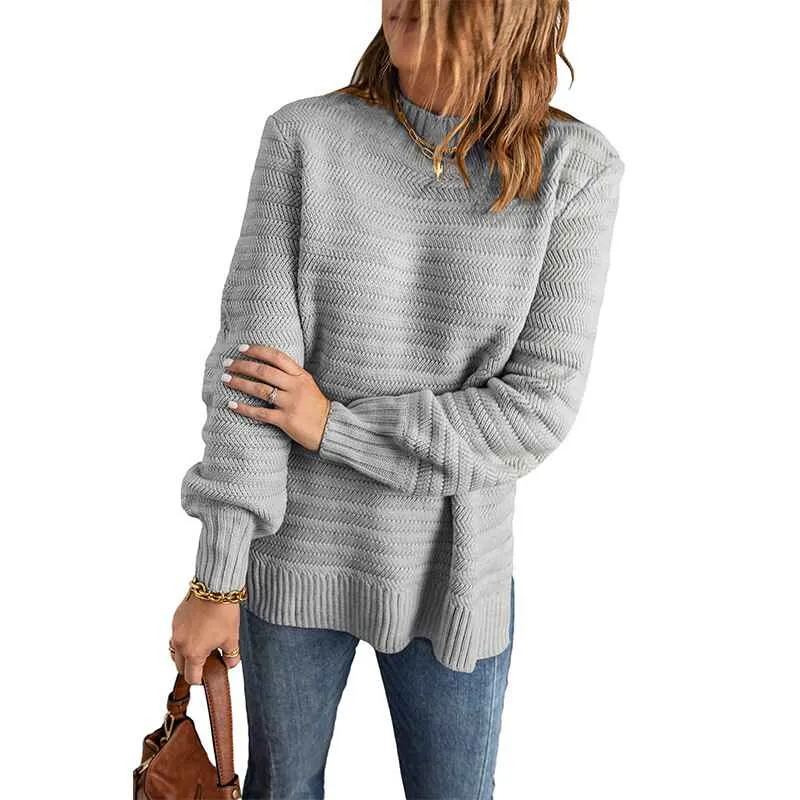 Womens Turtleneck Sweaters Long Sleeve Pullover Cable Knit Sweaters Soft Jumper K163