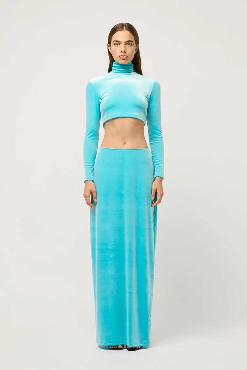 WOMENS VELVET MAXI SKIRT