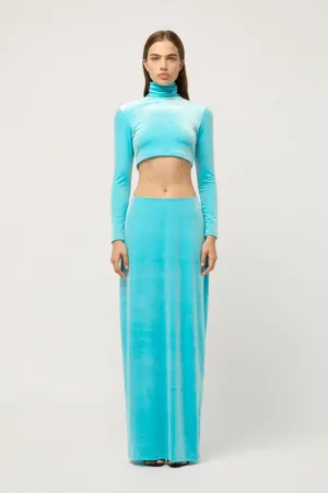 WOMENS VELVET MAXI SKIRT