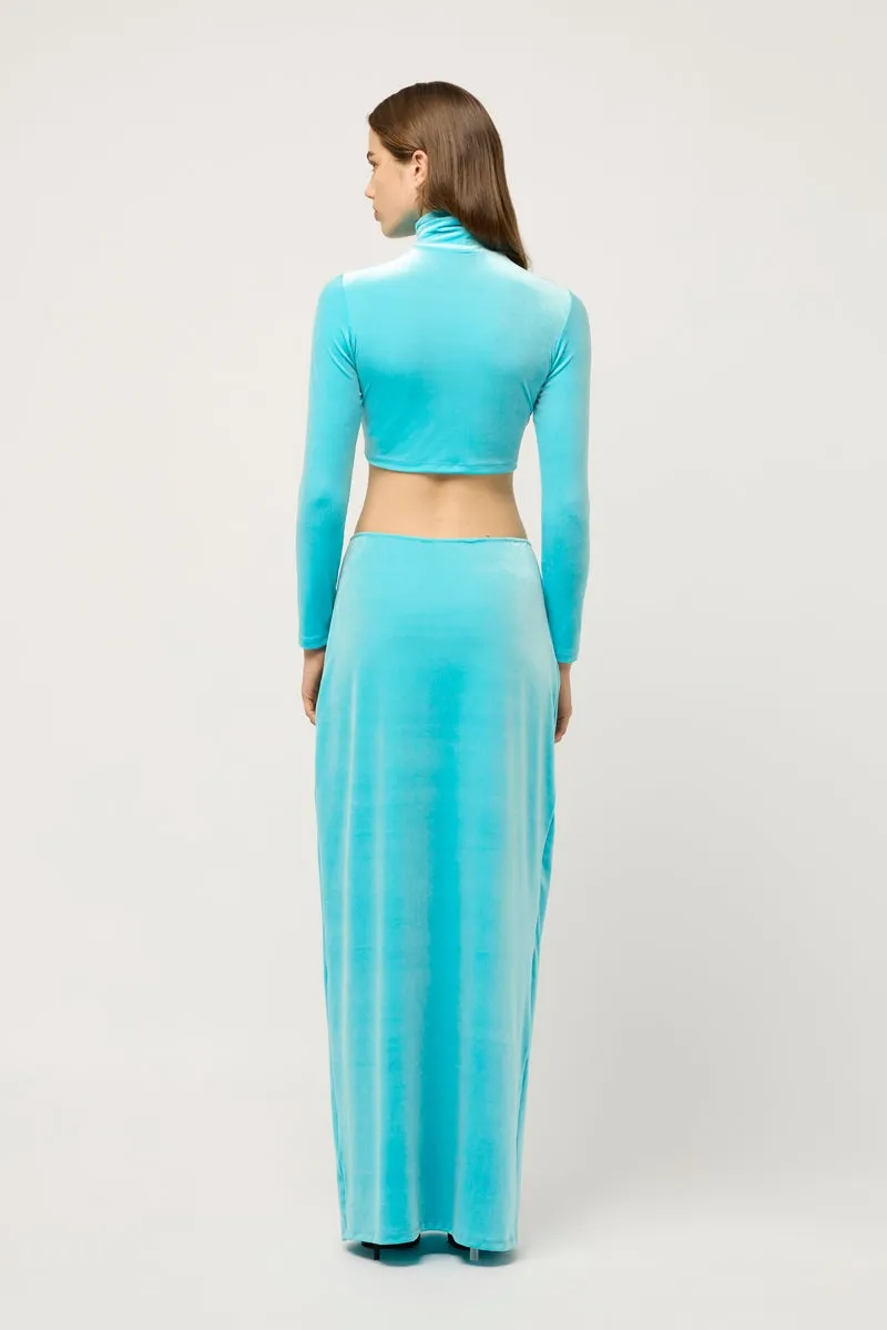 WOMENS VELVET MAXI SKIRT