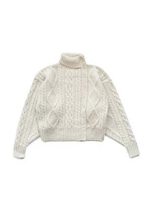 WRYHT - FISHERMAN BUTTONED SWEATER - BONE