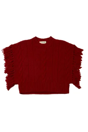WRYHT - FISHERMAN FRINGE TINY VEST - CAYENNE