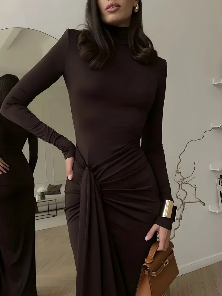 Y2K Slit Wrap Maxi Dress