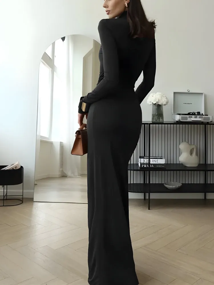 Y2K Slit Wrap Maxi Dress