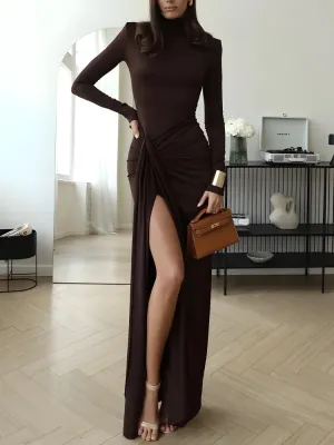 Y2K Slit Wrap Maxi Dress