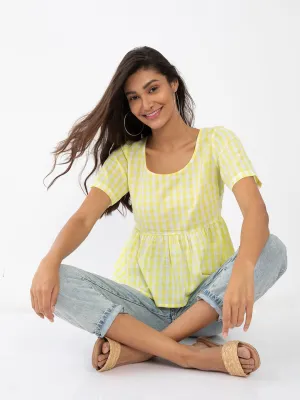 Yellow Checked Top