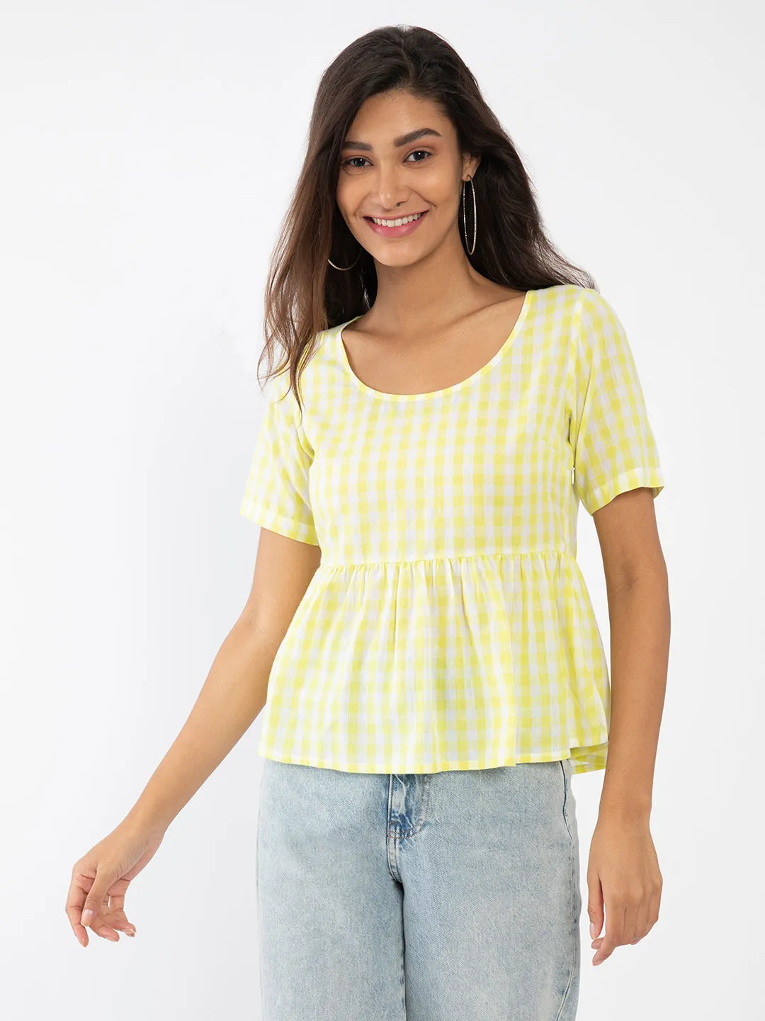 Yellow Checked Top