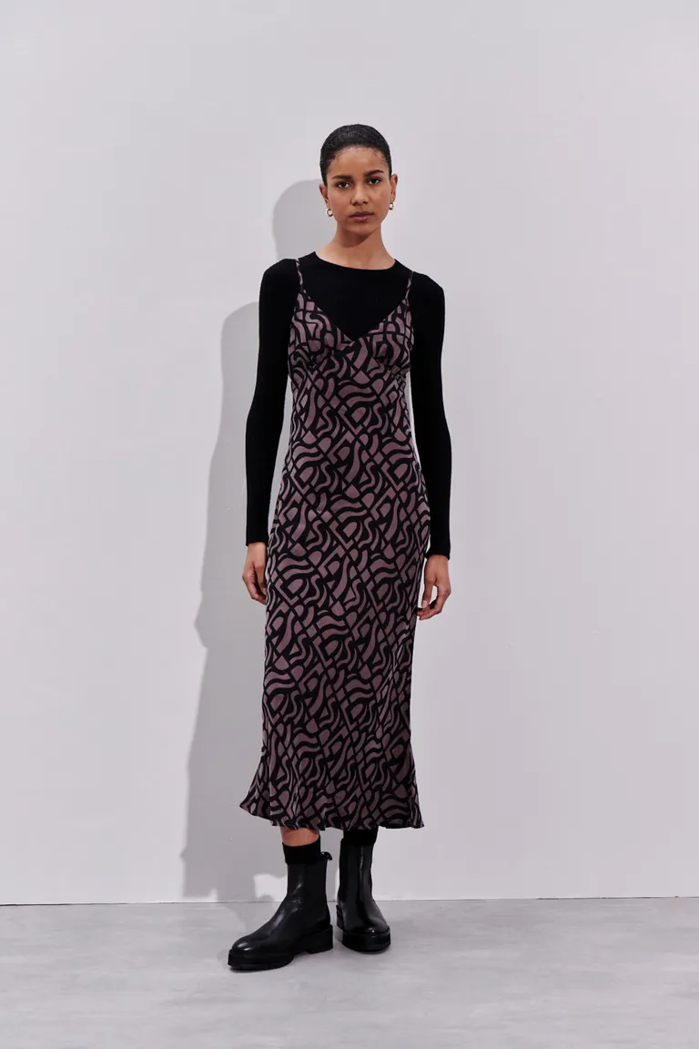 Yves Cupro Slip Dress Goya