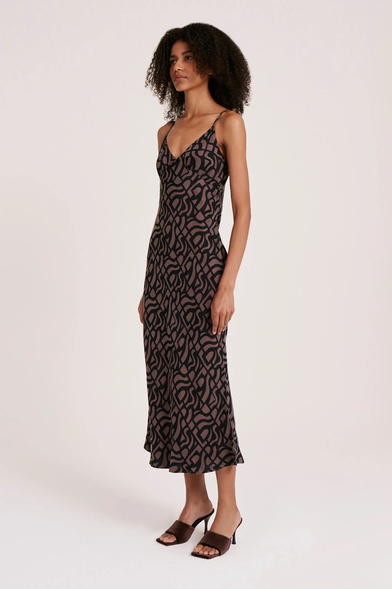 Yves Cupro Slip Dress Goya