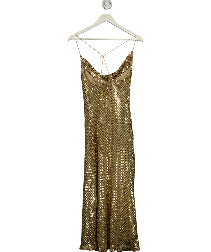 ZARA Metallic Slip Midi Dress UK S